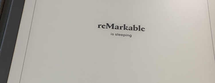 Image shows the default "reMarkable is sleeping" image in my reMarkable2.