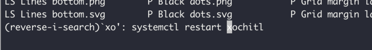 Iamge shows a screenshot of my terminal showing a reverse-i0search for "x" and the "systemctl restart xochitl" popped up. 
