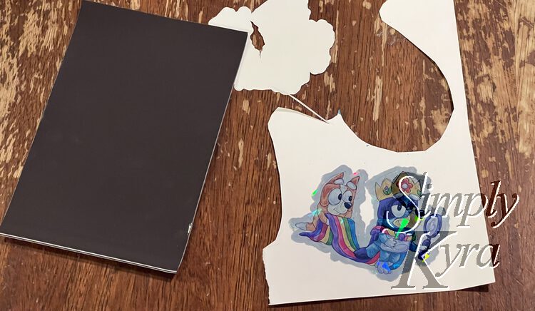 Image shows the same 4x6 inch magnetic sheet but the items around it has moved