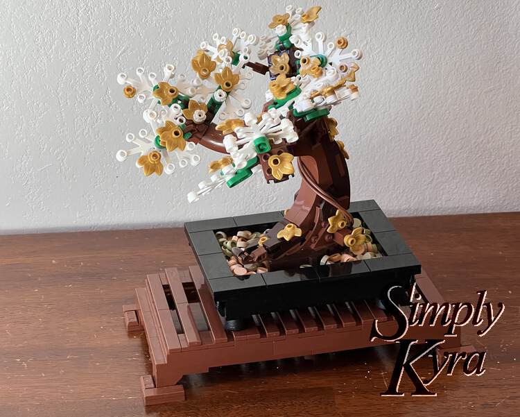 Image is taken from the side showing the final bonsai tree. 