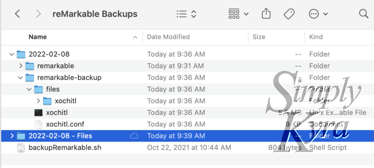 Image shows the same file dialog but now the highlighted row shows "2022-02-08 - Files".